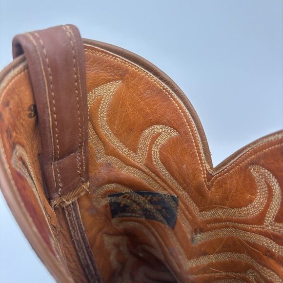 Tony Lama Real Eel Leather Cowboy Boots Brown Men’s Size 9B Western Rodeo Ranch - Picture 7 of 14